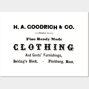19th Century Advertising for H. A. Goodrich & Company Fitchburg Massachusetts Posters and Art